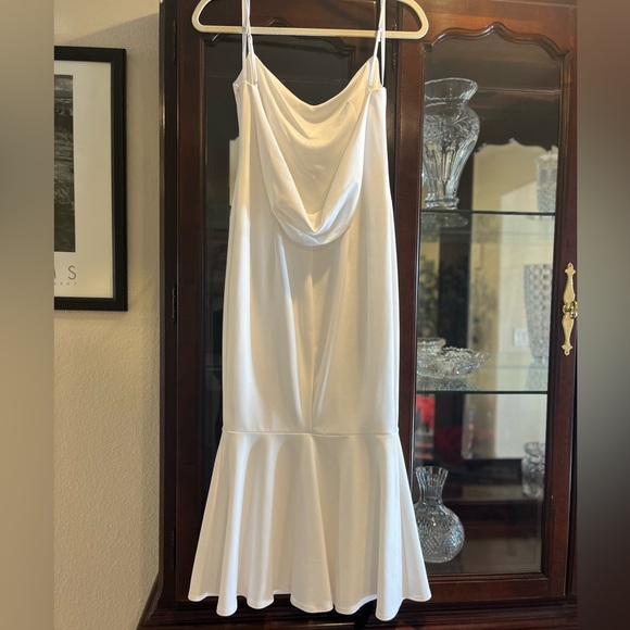 Katie May White Mermaid Spaghetti Strap Sweetheart Neckline Midi Dress Small - Picture 8 of 15